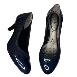 Life Stride Parigi Stretch Navy pumps heels women’s shoes 7.5 Wide career office